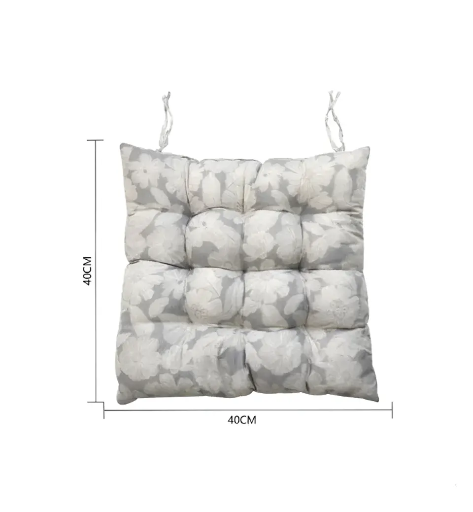 Cojín Para Silla Acolchado Diseño Floral 40x40cm Con Amarra 6