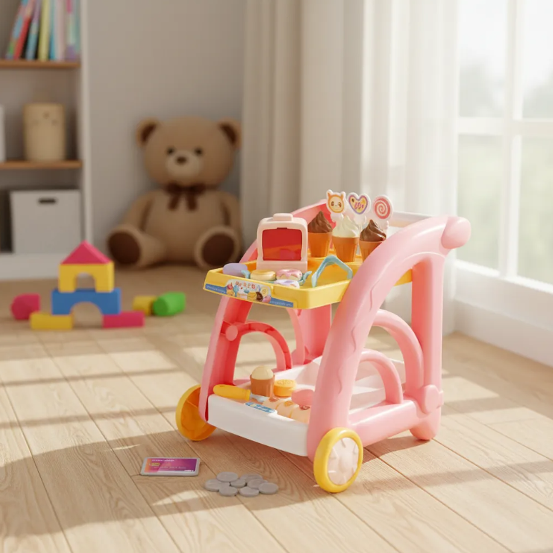 Juguete Cocina Carrito De Helados Rosa 1