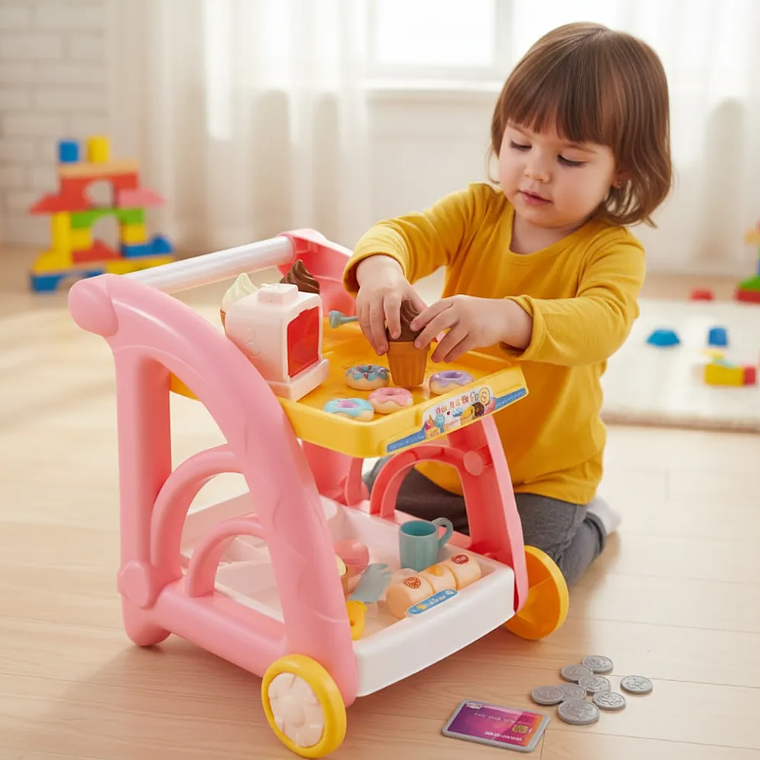 Juguete Cocina Carrito De Helados Rosa 4