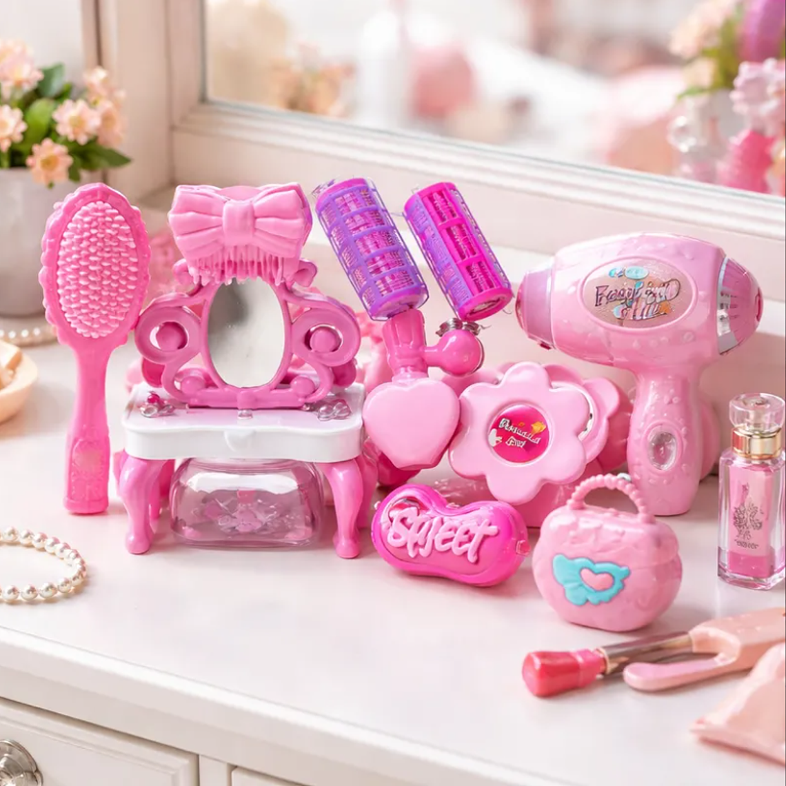 Set De Belleza Juguete Para Niña Con Secador Y Accesorios 3