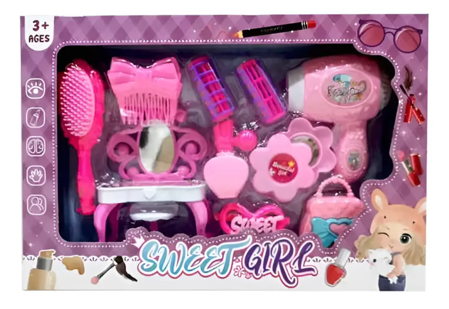 Set De Belleza Juguete Para Niña Con Secador Y Accesorios 4