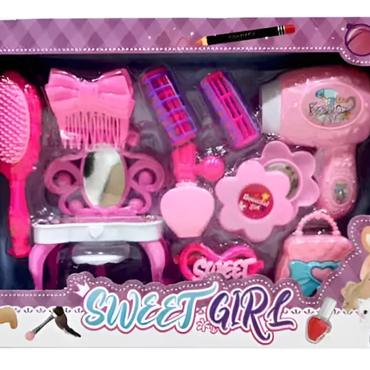 Set De Belleza Juguete Para Niña Con Secador Y Accesorios 4