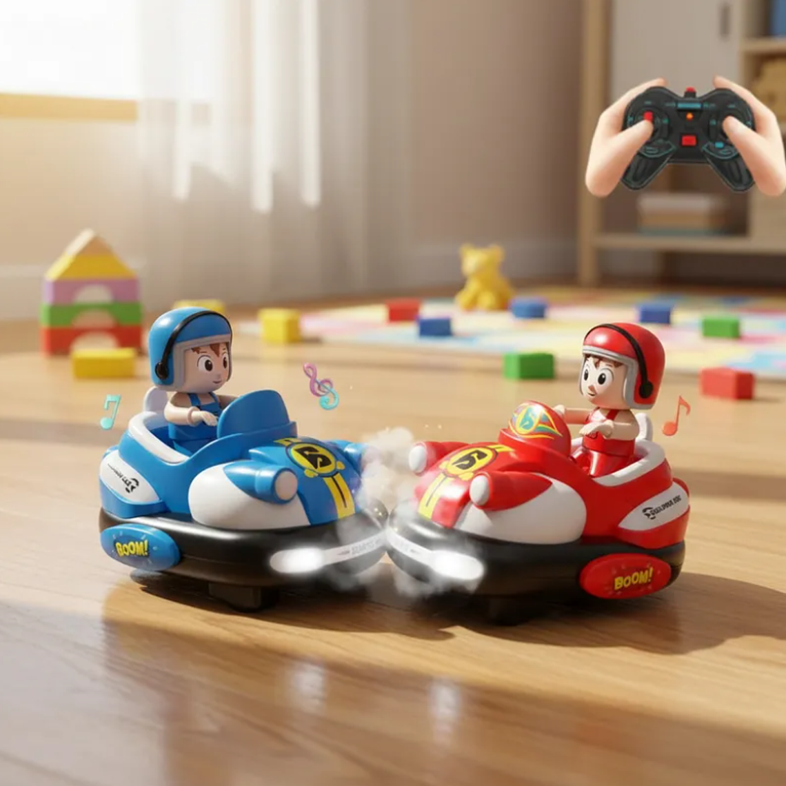 Autos Chocadores Batalla A Control Remoto Luz Y Sonido 1