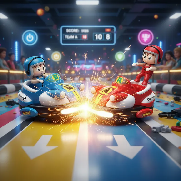 Autos Chocadores Batalla A Control Remoto Luz Y Sonido 6