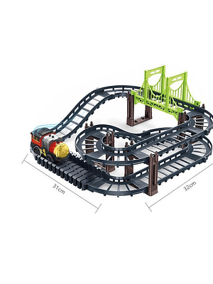 Pista De Tren Eléctrico Con Puente
