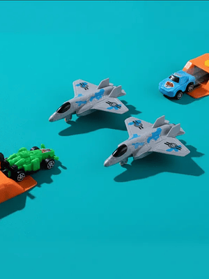 Set Juguete Lanzador De Autos Y Avión De Carreras 