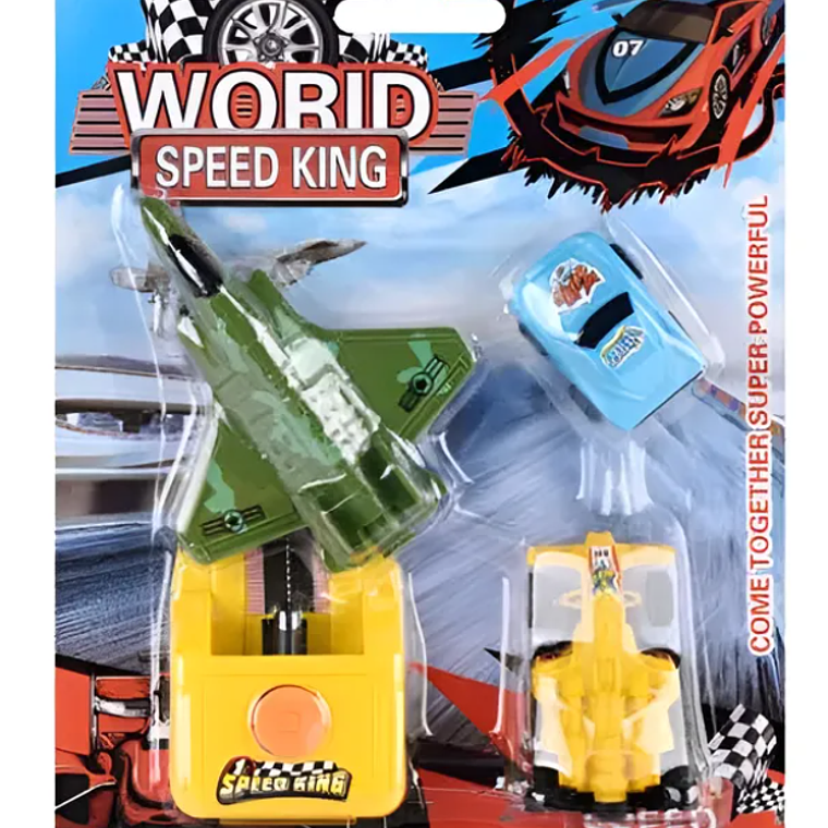 Set Juguete Lanzador De Autos Y Avión De Carreras  3