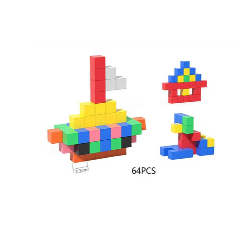 Bloques Magnéticos De Construcción 64 Piezas Juego Didáctico