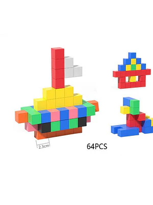 Bloques Magnéticos De Construcción 64 Piezas Juego Didáctico