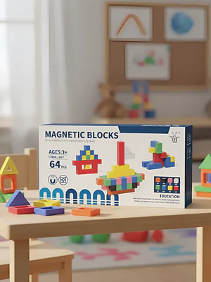 Bloques Magnéticos De Construcción 64 Piezas Juego Didáctico