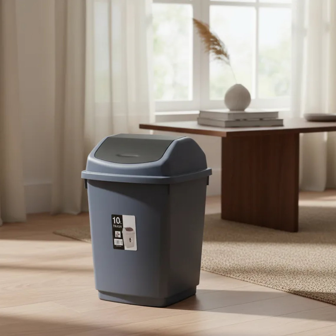 Basurero Plástico 15l Tapa Vaivén Cocina Baño 5