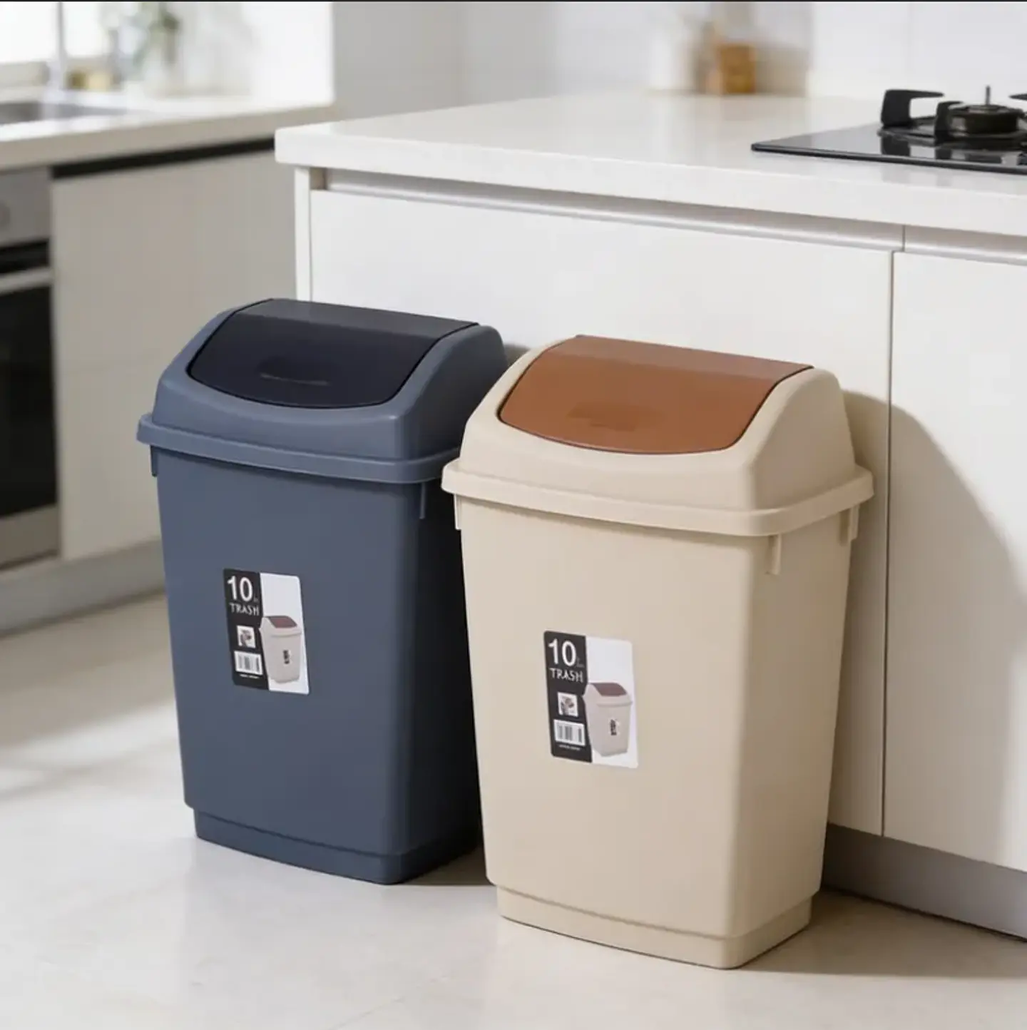 Basurero Plástico 15l Tapa Vaivén Cocina Baño 2