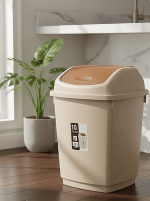 Basurero Plástico 15l Tapa Vaivén Cocina Baño