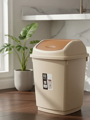 Basurero Plástico 15l Tapa Vaivén Cocina Baño