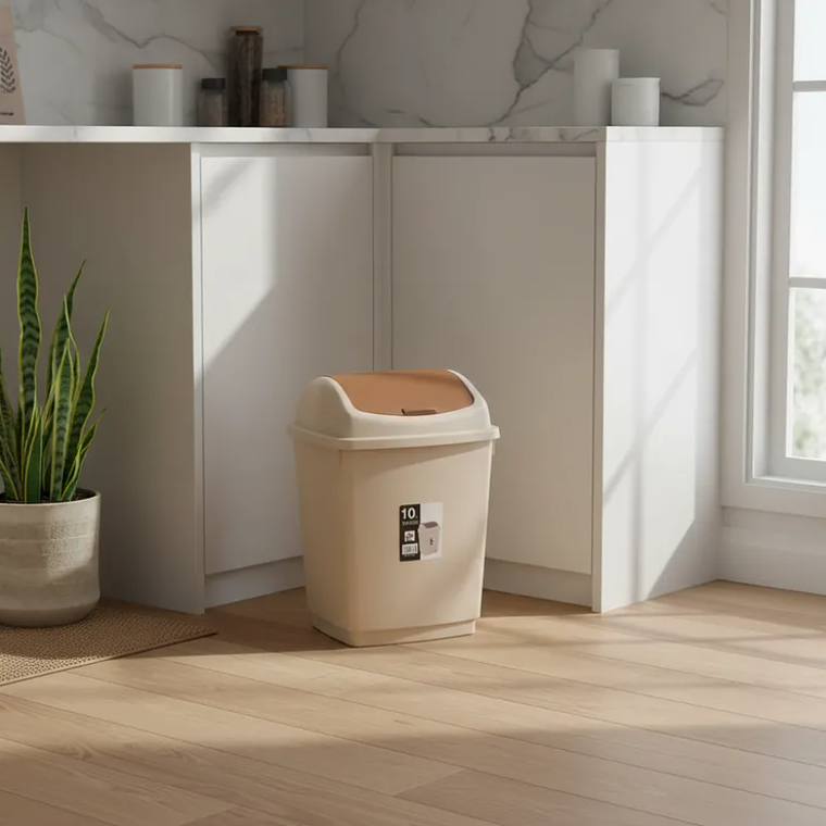 Basurero Plástico 15l Tapa Vaivén Cocina Baño 6