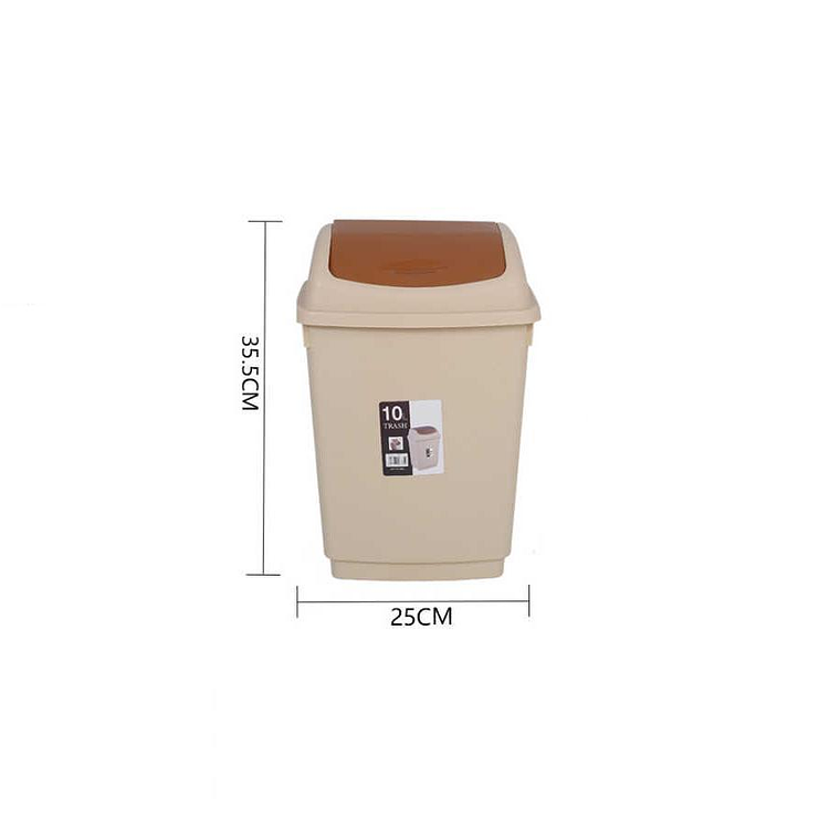 Basurero plástico 10L con tapa vaivén 3