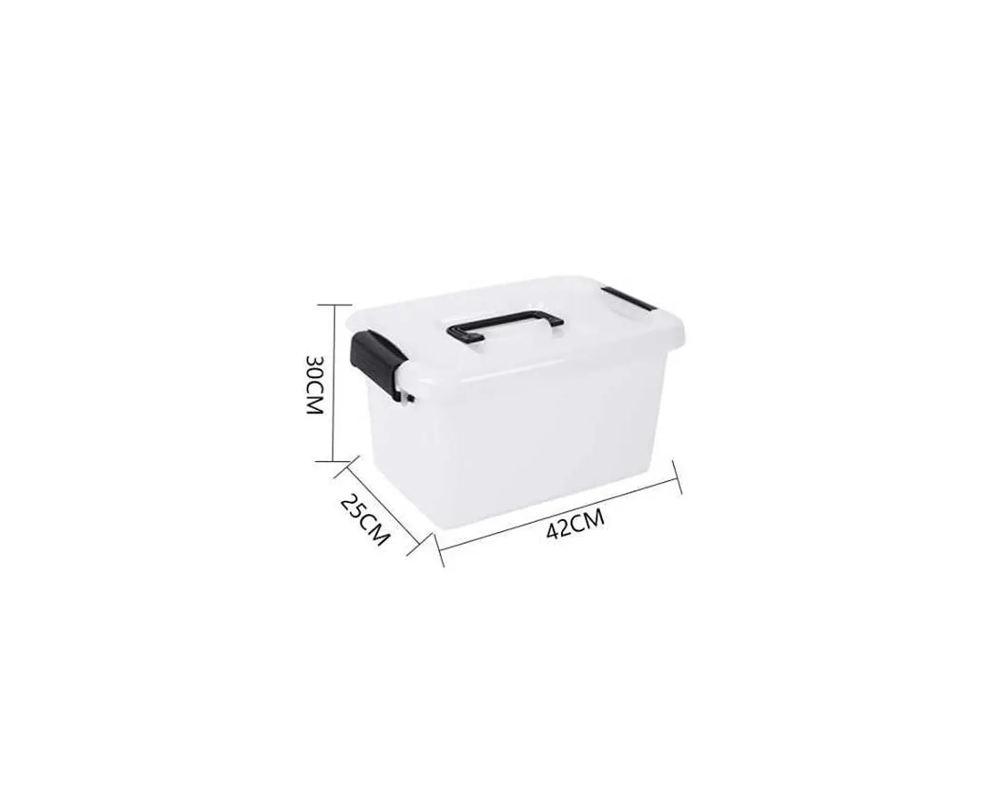 Caja Organizadora Plástica 42x30x25cm con Tapa y Broches 20L 3