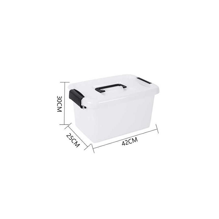 Caja Organizadora Plástica 42x30x25cm con Tapa y Broches 20L 3