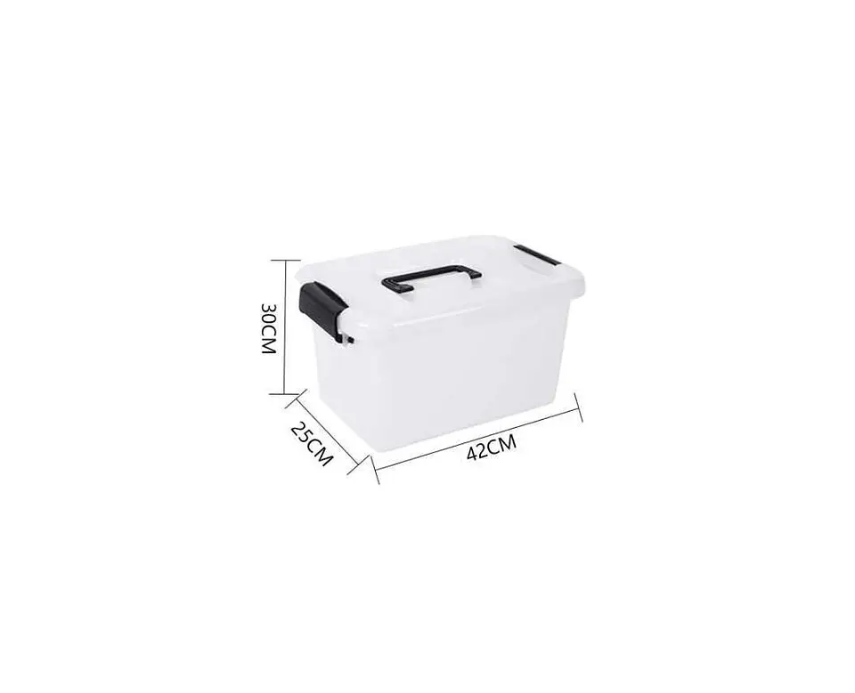 Caja Organizadora Plástica 42x30x25cm con Tapa y Broches 20L 3