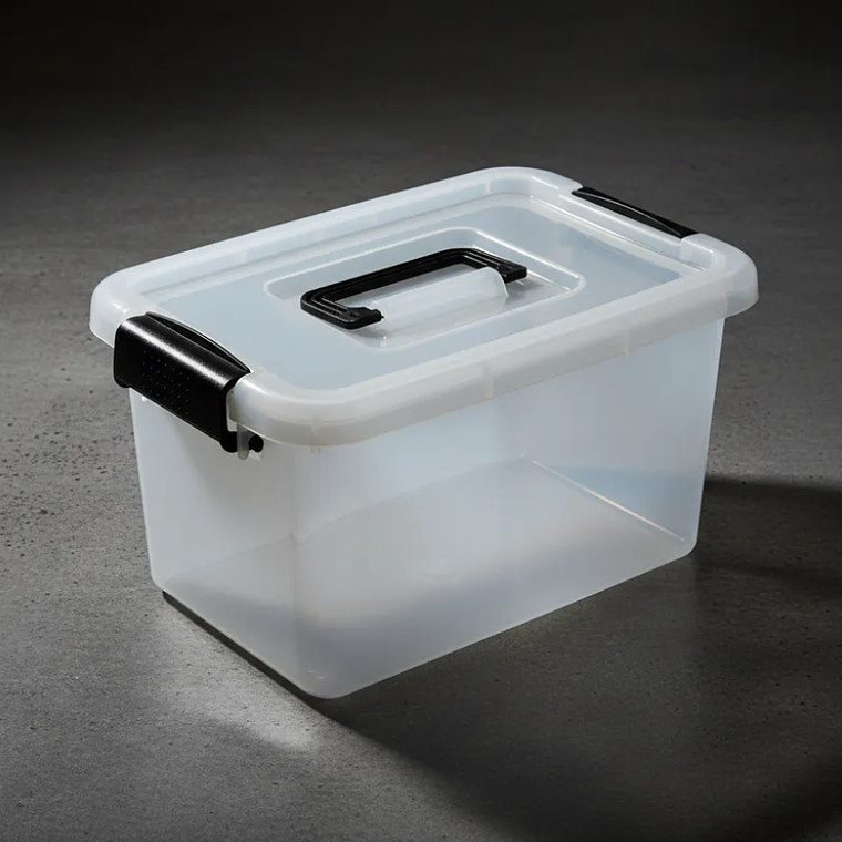 Caja Organizadora Plástica 42x30x25cm con Tapa y Broches 20L 4