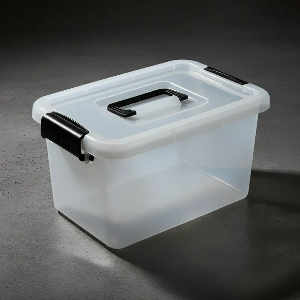 Caja Organizadora Plástica 42x30x25cm con Tapa y Broches 20L 4