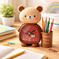 Reloj Despertador Infantil Diseño Oso Con Portalápices - Miniatura 7