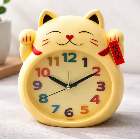 Reloj Despertador Gato De La Suerte Maneki-neko Decorativo