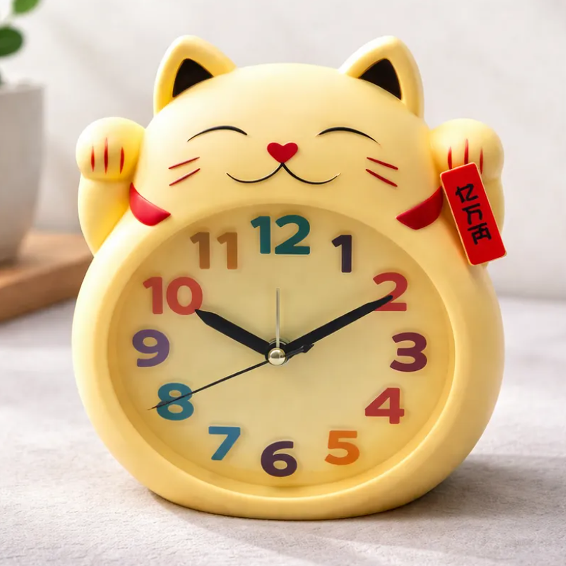 Reloj Despertador Gato De La Suerte Maneki-neko Decorativo 1