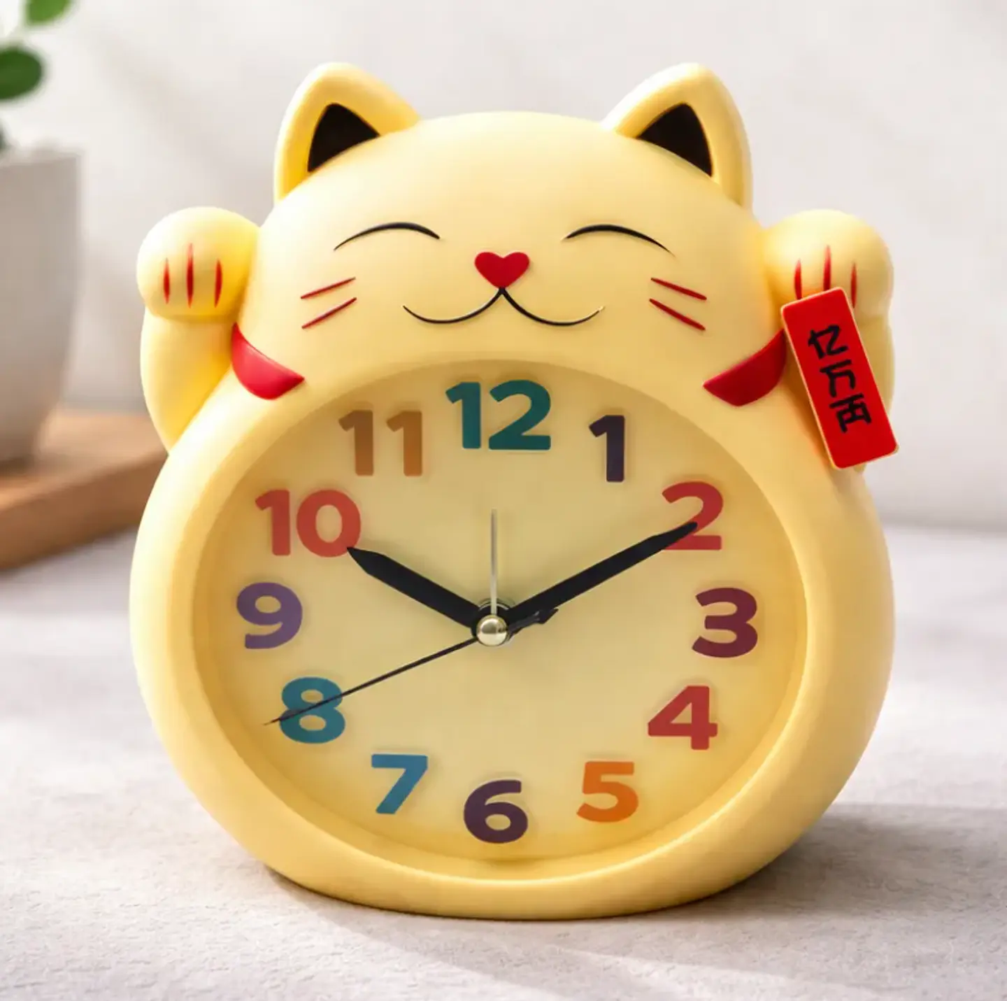 Reloj Despertador Gato De La Suerte Maneki-neko Decorativo 1