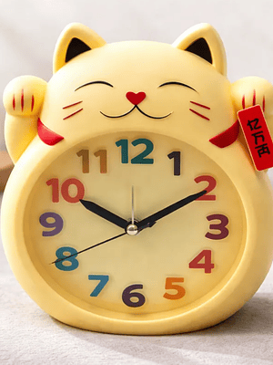 Reloj Despertador Gato De La Suerte Maneki-neko Decorativo
