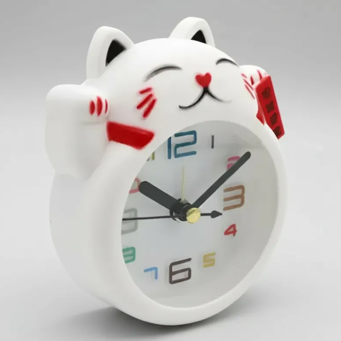 Reloj Despertador Gato De La Suerte Maneki-neko Decorativo 2
