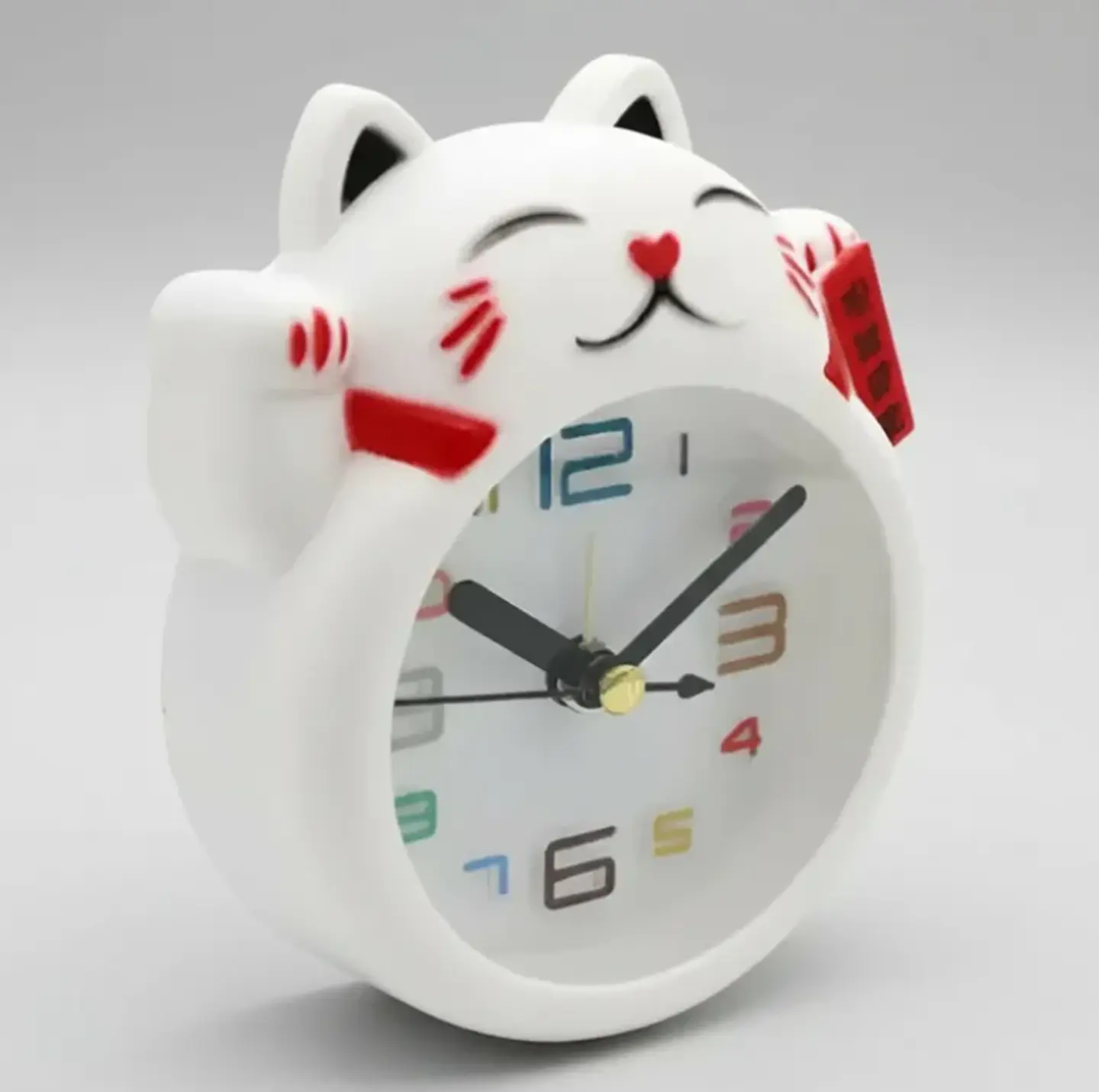 Reloj Despertador Gato De La Suerte Maneki-neko Decorativo 2