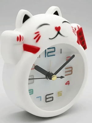 Reloj Despertador Gato De La Suerte Maneki-neko Decorativo
