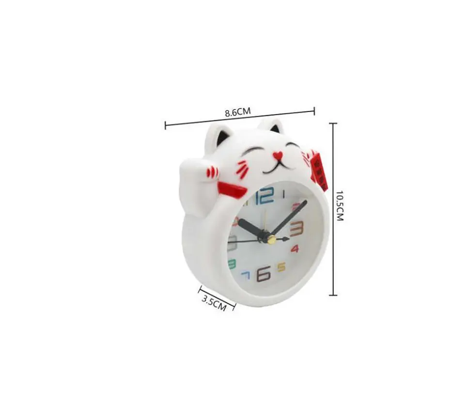 Reloj Despertador Gato De La Suerte Maneki-neko Decorativo 3
