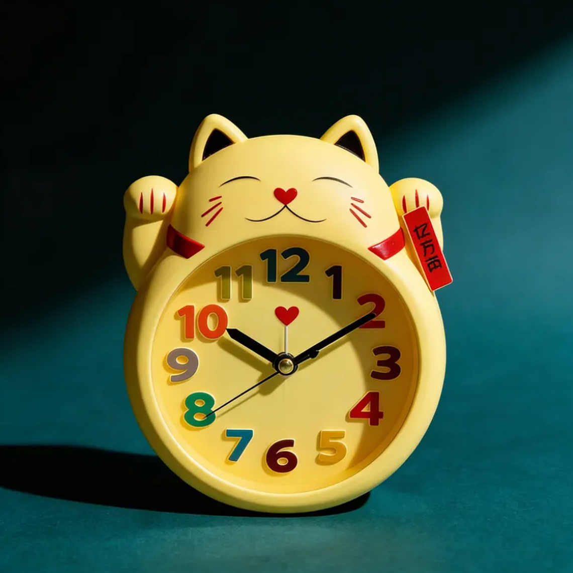 Reloj Despertador Gato De La Suerte Maneki Neko Decorativo 2