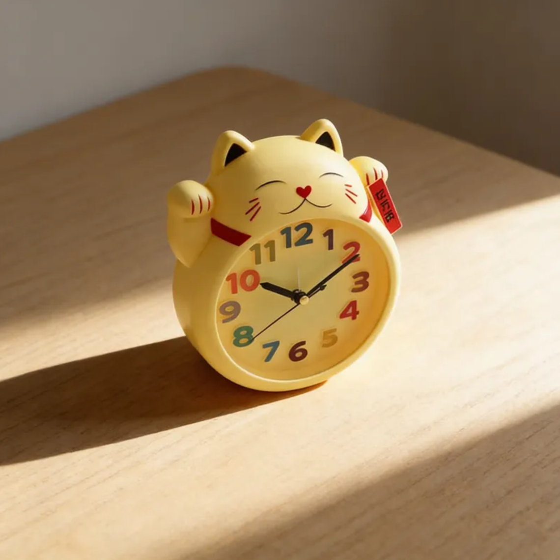 Reloj Despertador Gato De La Suerte Maneki Neko Decorativo 7