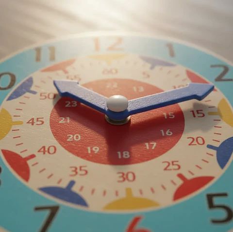 Set x6 Reloj didáctico de madera para aprender la hora 14cm