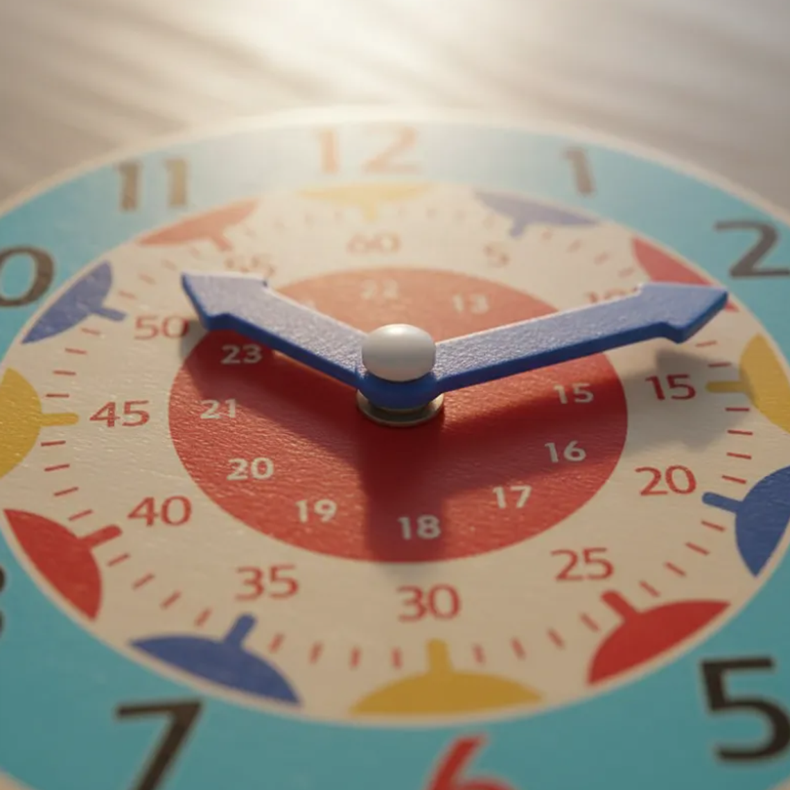 Set x6 Reloj didáctico de madera para aprender la hora 14cm 2