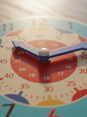 Set x6 Reloj didáctico de madera para aprender la hora 14cm