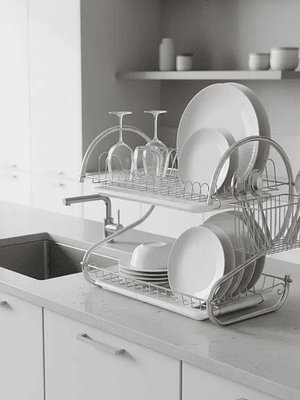 Secaplatos 2 Niveles Acero Cromado 54x37cm