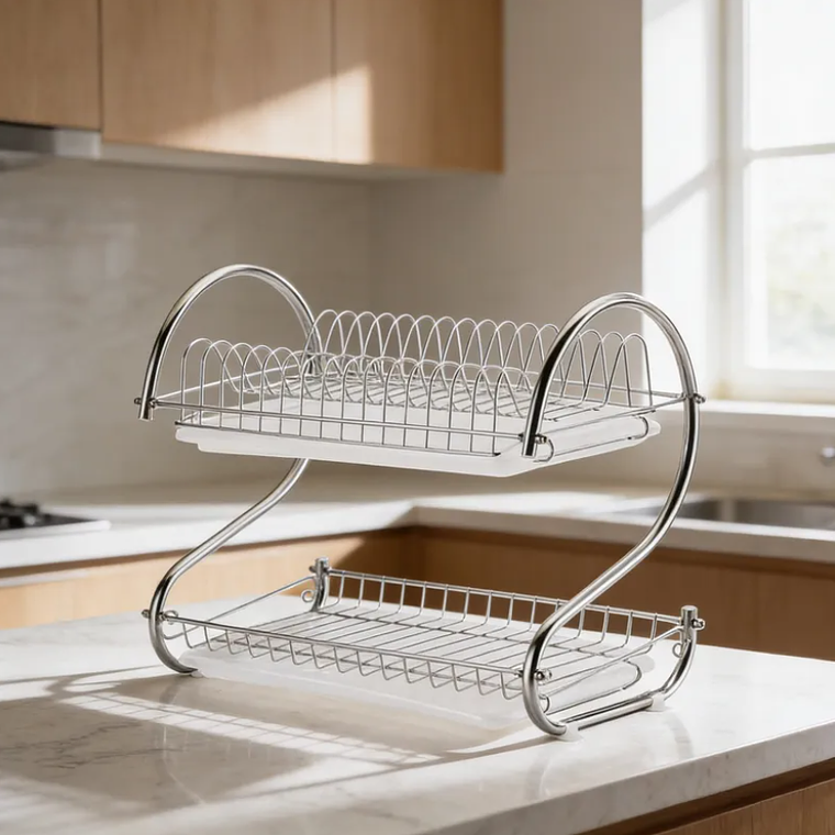 Secaplatos 2 Niveles Acero Cromado 54x37cm 1