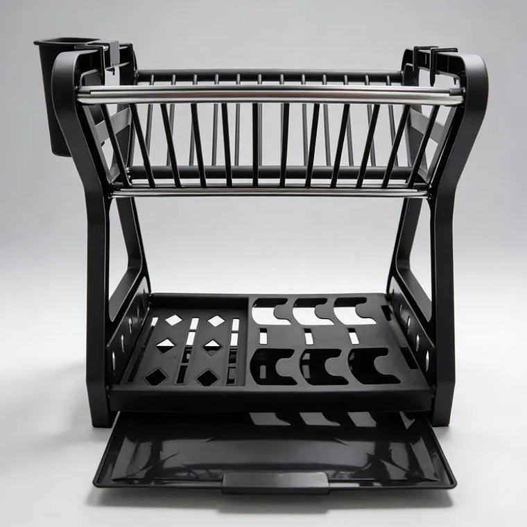 Secador De Loza Escurridor De Platos 2 Niveles Con Cubiertero 6