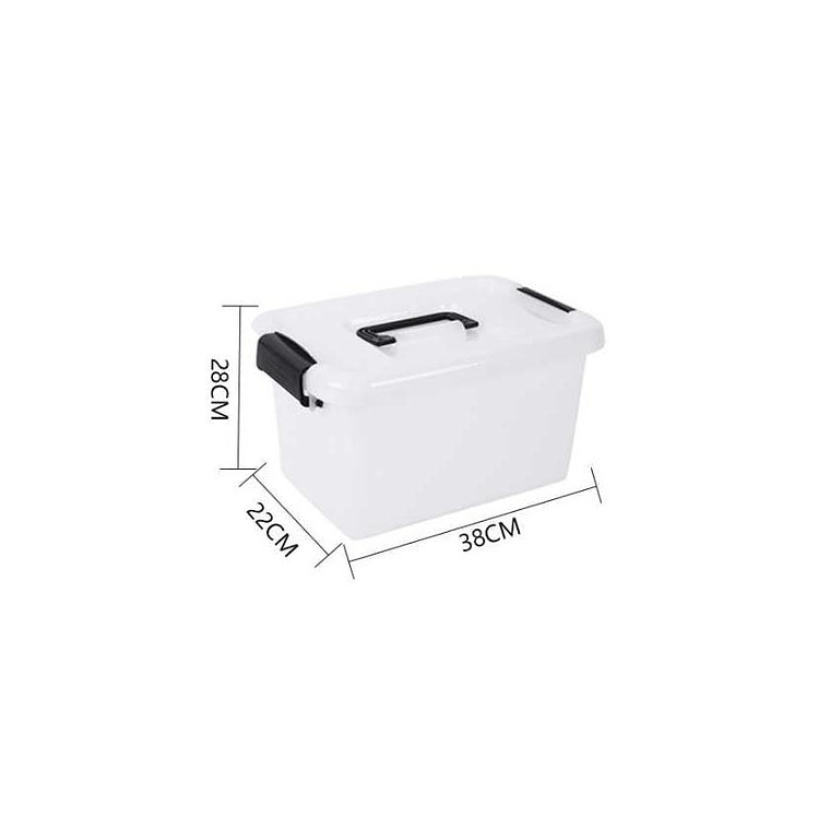 Caja organizadora plástica con tapa y asas 38x22x28cm 3