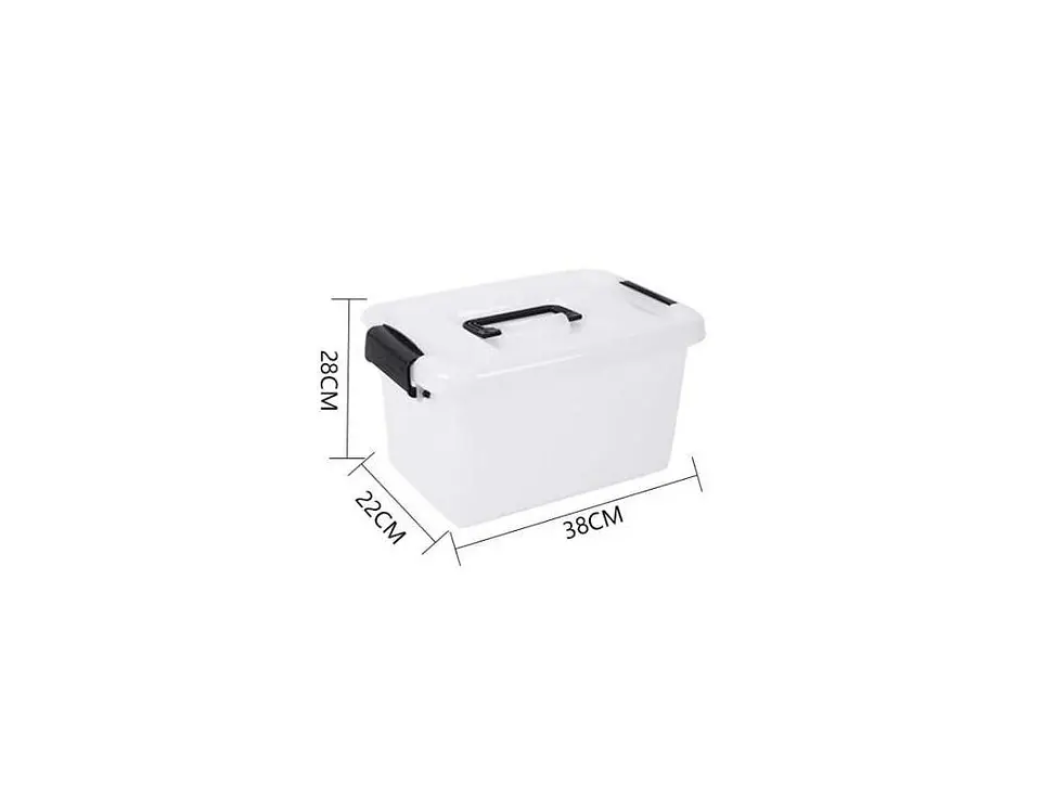 Caja organizadora plástica con tapa y asas 38x22x28cm 3