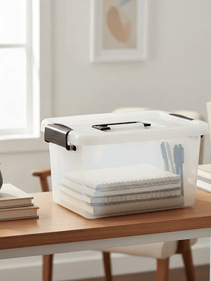 Caja organizadora plástica con tapa 6Ltr.