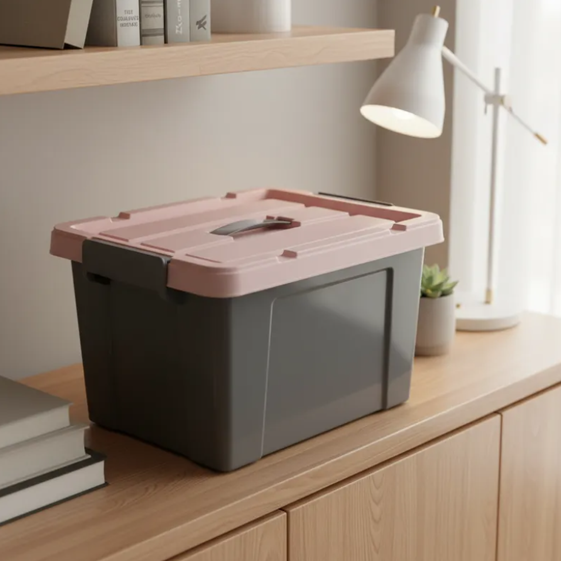 Caja organizadora plástica con tapa  20Ltr. 42x25x30 cm 6