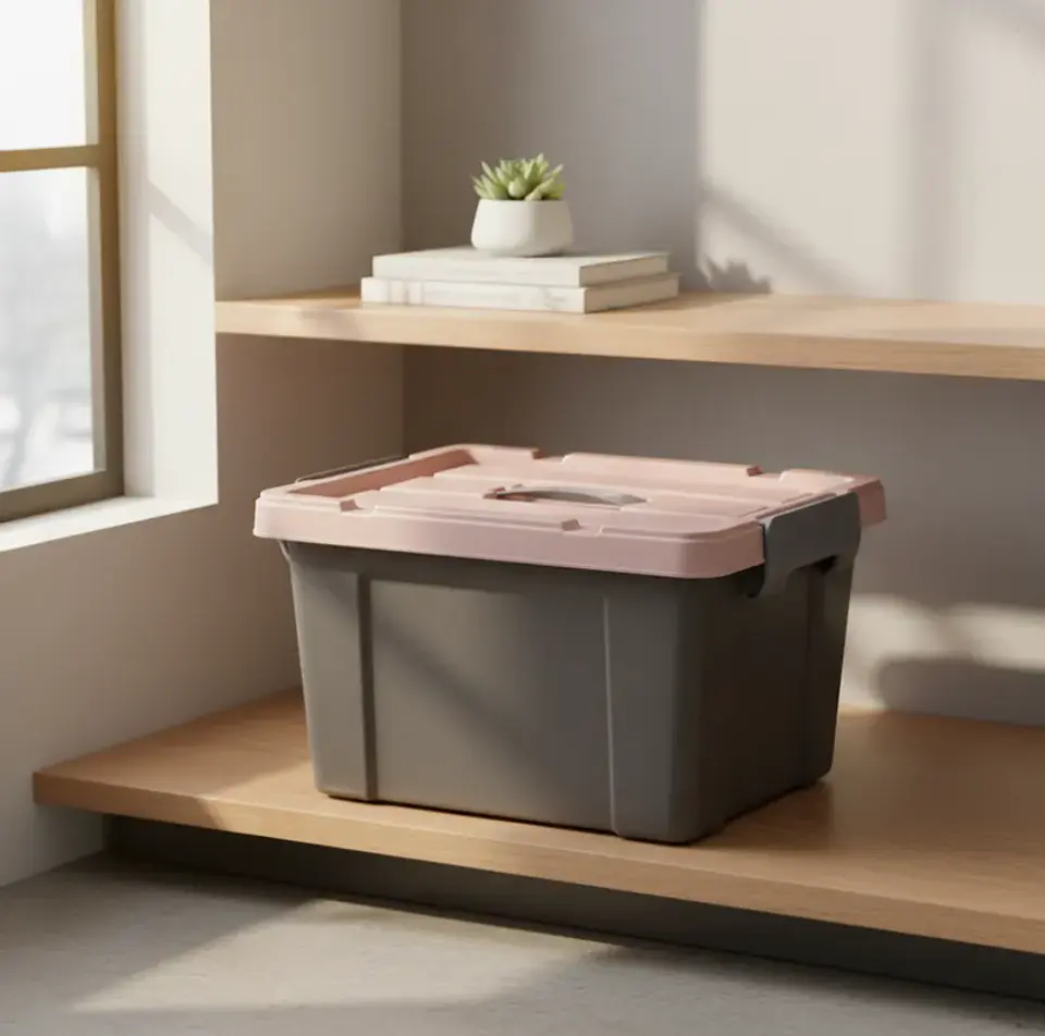 Caja organizadora plástica con tapa  20Ltr. 42x25x30 cm 7
