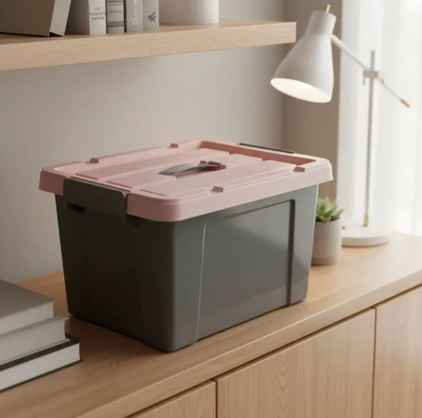 Caja Organizadora Plástica Con Tapa 15 Litros 38x22x28cm 2