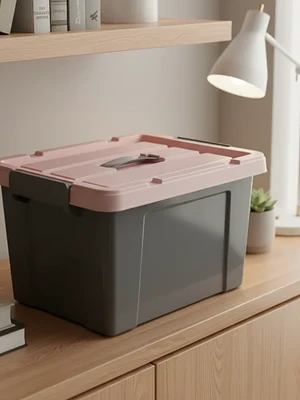 Caja Organizadora Plástica Con Tapa 15 Litros 38x22x28cm