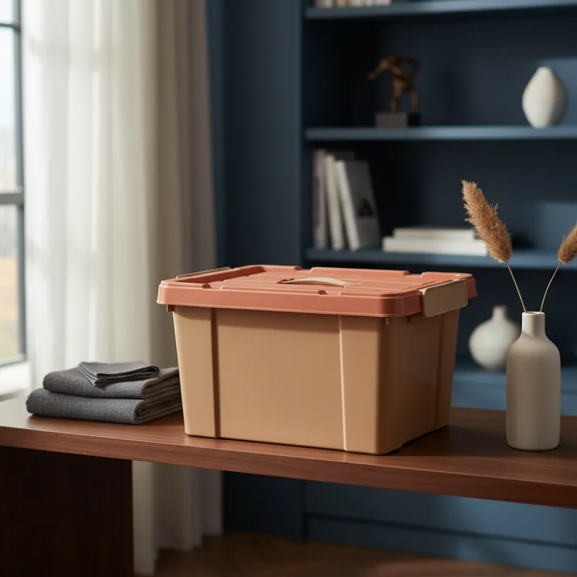 Caja Organizadora Plástica Con Tapa 15 Litros 38x22x28cm 7